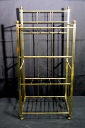 Vintage MCM Brass Magazine Rack/ Stand