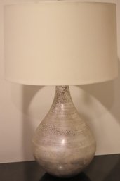 Crate And Barrel Contemporary Silver Color Lamp With Shade