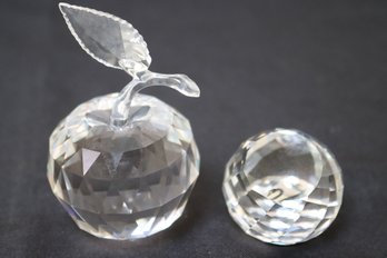 Swarovski Crystal Apple Paperweights