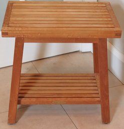 Smith And Hawken Teak Wood Bathroom Bench/stool