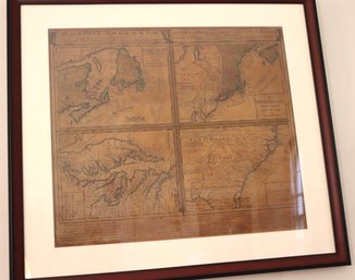 Rare Antique 4 Panel Map Of British Colonies In North America Cartography