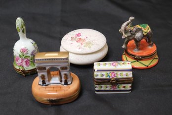 Assorted Minis Limoges Trinket Boxes, The Elephant Piece By Sinclair 16/1000 Limited