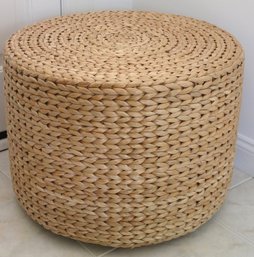 Vintage Pottery Barn Seagrass Round Ottoman / Side Table