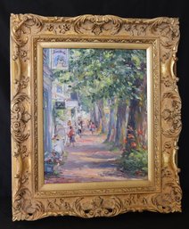 Impressionist Style Painting Signed By The Artist -Jan Pawlowski 93 In The Lower Left Corner In An Ornat