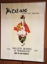 Framed Picasso Poster:Costume Designs , Ballets Russes De Diaghilew Poster Measures Approximately 20 W X 26 T
