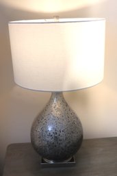 Bassett Furniture Silver Lamp On Base With Linen Shade