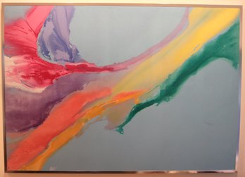 A Very Large Modern Abstract Painting On Canvas Signed By Artist.