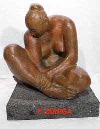 Francisco Zuniga 1967 Seated Nude Bronze Sculpture Authenticated By Ariel Zuniga Catalogue Raison