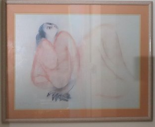 RC Gorman Framed Print Lady With Orange Shawl.