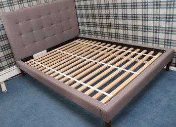 West Elm Contemporary Tufted Bed Frame In Good Condition