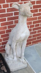 Large Life Size Cast Cement Greyhound/ Whippet Garden Statue Approx. 36- Inches Tall