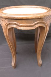 Adorable Louis XV Style Marble Top Wood Framed Side Table.