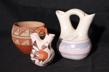 Vintage Southwestern Hand Painted Pottery Miniatures
