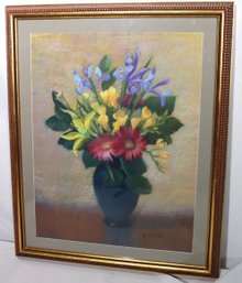 Framed Floral Still Life Pastel Artwork By Tisha