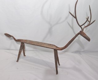 Rustic Hand Forged Metal Deer Folk Art