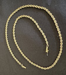 14K YG 19 Inch Rope Chain Necklace.