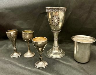 Sterling Silver Mixed Lot Of 5 Cups