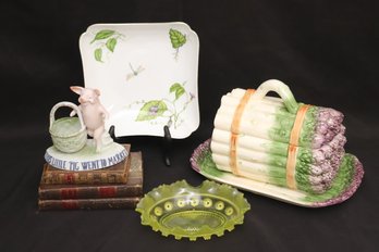 Asparagus Tureen With Ladle And Underplate, Godinger Bowl,