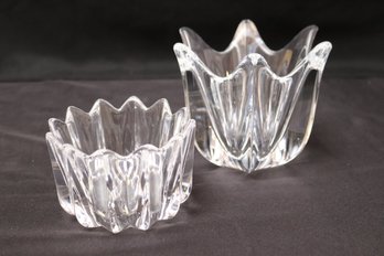 Two Vintage Oreffors Swedish Glass Bowls