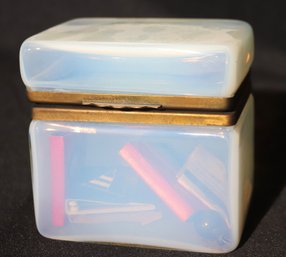 Antique French Opalescent Casket Box