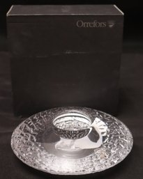 Oreffors Discus Clear Glass Candleholder By Lars Hellsten