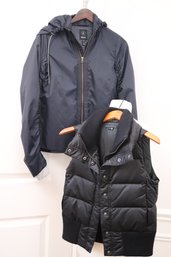 Elizabeth Roberts Jacket Polyester Shell/Lining Size Small And Theory Down Vest Puffer Size Small