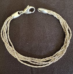 Sterling Silver Elegant 7 Inch 5 Strand Bracelet - Italy