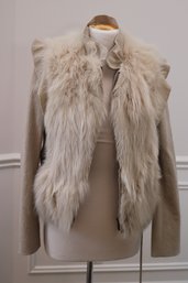 Haniiy Pullover Size 42 Wool Shell Cotton Liner With Fox Fur Vest