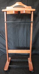 Vintage Wood Valet Stand, Italian Gentleman's Butler Suit Rack