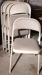 5 Folding Chairs With Cushion Seat And Backrest