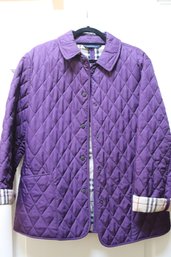 Purple Burberry Puffer Jacket Size L