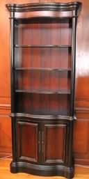 Dark Wood Bookcase Cabinet With Empire Style Details