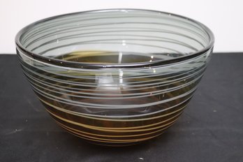 Light Luxury Amber And White Glass Large Decorative Bowl