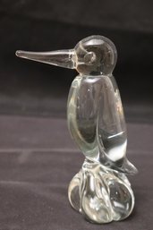 Vintage Signed Steuben Kingfisher Bird Figurine, Approx. 6.25 Inches T