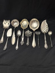 Sterling Silver 10 Pc Mixed Serving Pieces