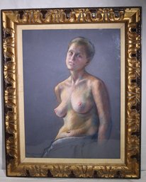 Nudist Pastel In A Plexiglass Frame By Artist Flora Baldini Giffuni PSA