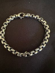 14K WG 7.5' Barrel Link Bracelet