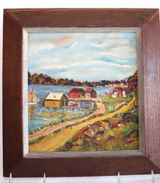 Painting Signed By The Artist In Lower Right Corner In A Vintage Wood Frame