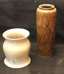 Vintage Pottery Vases Includes A Signed Piece By Quient