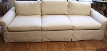 Mid Century Style 3 Seat Sofa, In An Off-white Textured Fabric