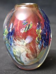 Signed Art Glass Vase From The Company Of Craftsman Mystic, CT