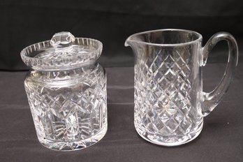 Waterford Crystal Alana Jug And Lismore Covered Jar.