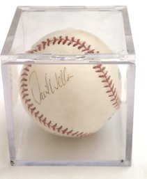 David Wells Autographed Baseball In Plexiglass Case