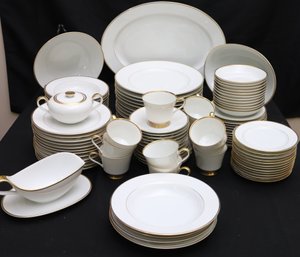 Collection Of Heinrich H And C Sell Bavaria Germany Fine White China With Gold Accented Painted Edge