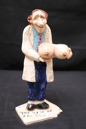 Glazed Figurine Of Comical Doctor Figurine.