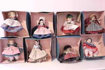 Lot Of 8 Small Madame Alexander Dolls With Boxes Gretel, Germany,