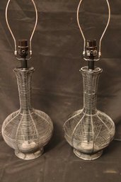 Pair Of Modern Stylish Wire/industrial Style Table Lamps