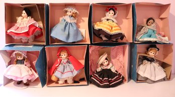 Lot Of 8 Vintage Madame Alexander Dolls With Boxes, Greece, Russia,