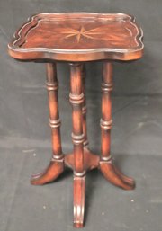 Early English Style Solid Oak Wood Accent Table From The Butler Specialty Company With Starburst Design In Th