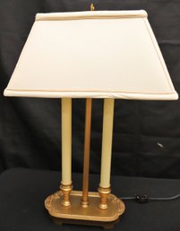 Vintage French Style Brass Bouillotte Table Lamp With A Fleur De Lis Finial